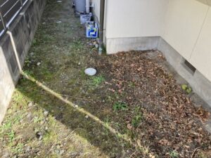 トレーサーガス式漏水調査で反応があった掘削前の位置