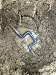 給水管の漏水箇所を修理した状態